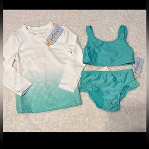 2 piece Swimsuit and Cover up shirt, Size 3T, NWT!